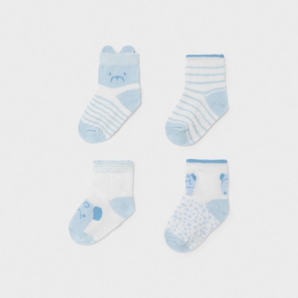 Set 4 calcetines MAYORAL estampados azul cielo