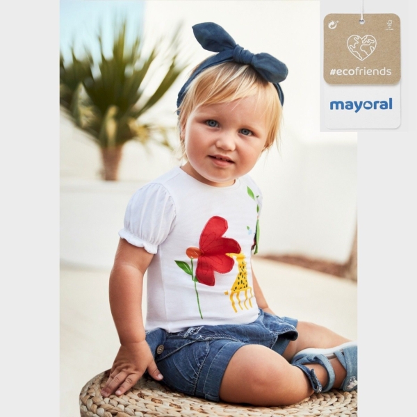 Camiseta manga corta bebé niña MAYORAL Ecofriends “Play With Flowers”