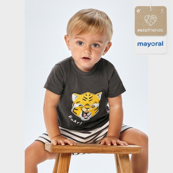 Camiseta manga corta bebé niño MAYORAL Ecofriends “Play With Tiger”