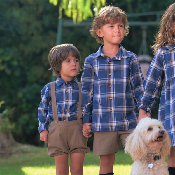 Camisa manga larga bebé niño PALOMA DE LA O a cuadros