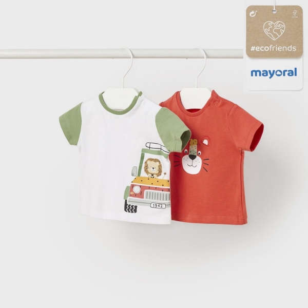 Pack 2 camisetas manga corta bebé MAYORAL Ecofriends con estampado