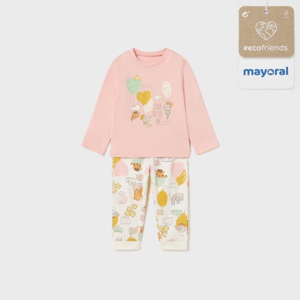 Pijama largo bebé niña MAYORAL Ecofriends con estampado infantil