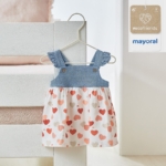 Vestido de tirantes bebé niña MAYORAL Ecofriends con estampado corazones