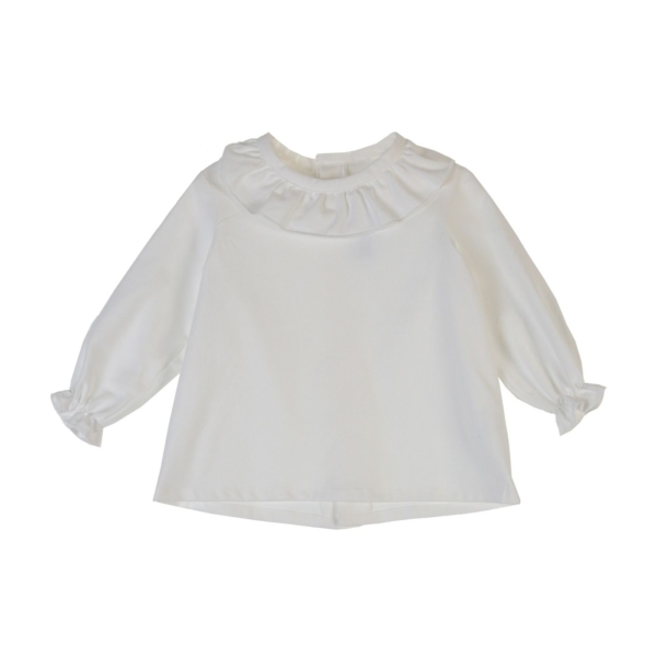 Blusa manga larga de bebé TARTALETA con cuello volante